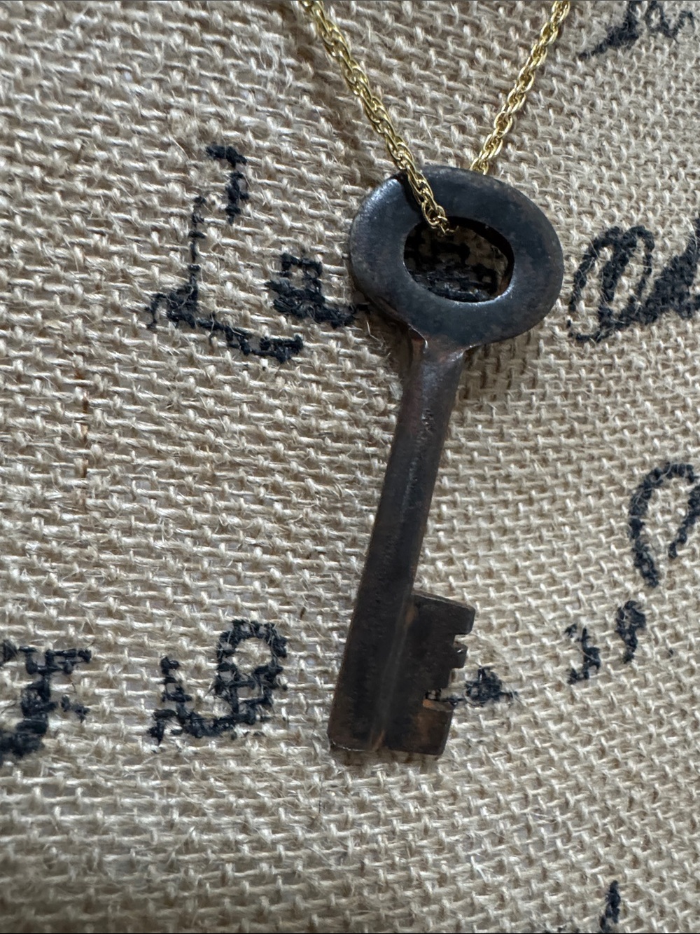 Antique Skeleton Key new gold tone chain-Jewelry, Victorian, Vintage, steampunk
